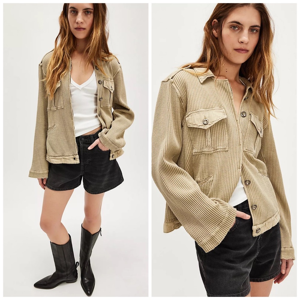 Free People Logan Jacket Green Tea Leaves XS NWT